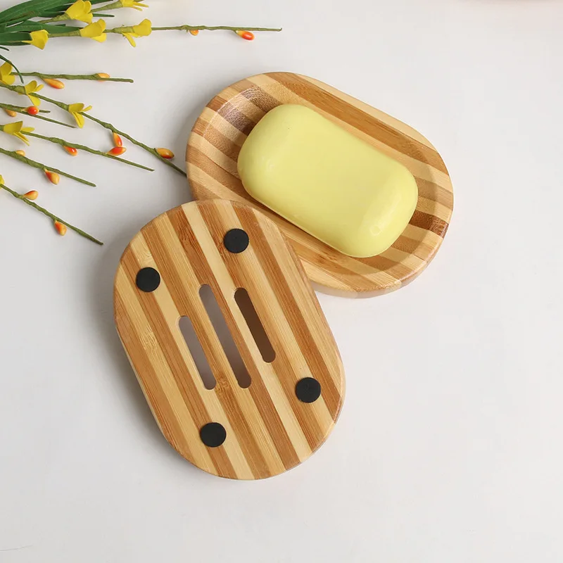 New arrival natural bamboo soap dish holder box W9554