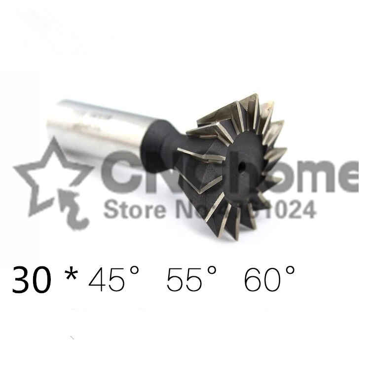 2PCS 30*45/30*55/30*60 degrees high speed steel straight shank dovetail milling cutter, HSS straight shank milling cutter