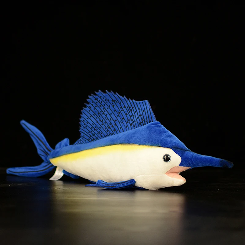 

46cm Ocean Lifelike Sailfish Stuffed Toy Soft Sea Animals Istiophorus platypterus Fish Plush Toy Huggable children Doll For Kids