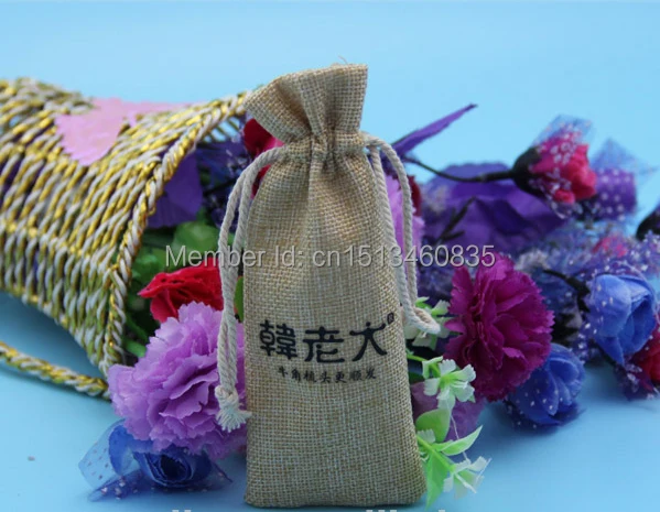 

100pcs/lot CBRL jute/linen/flax drawstring bags&pouch for ornament/Ipone6 plus,Various colors,size customized,wholesale