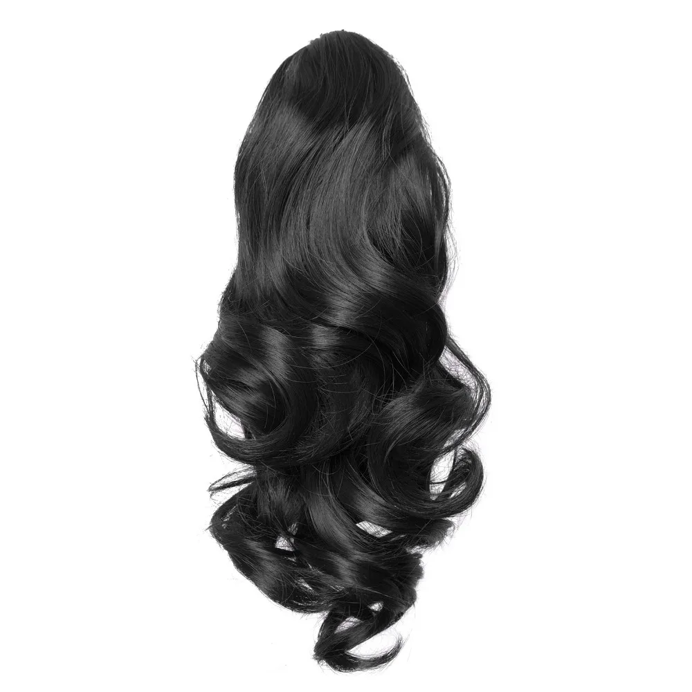 TOPREETY Synthetic Hair Heat Resistant Synthetic Hair Fiber 90gr Wavy Claw Clip in/on Ponytail Extensions CP-222