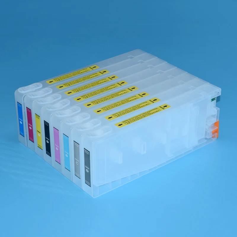 

350ML 8Pcs Refillable Ink Cartridge With Resettable Chip For Epson Stylus PRO 7800 9800 7880 9880 7400 9400 7450 9450 Printers