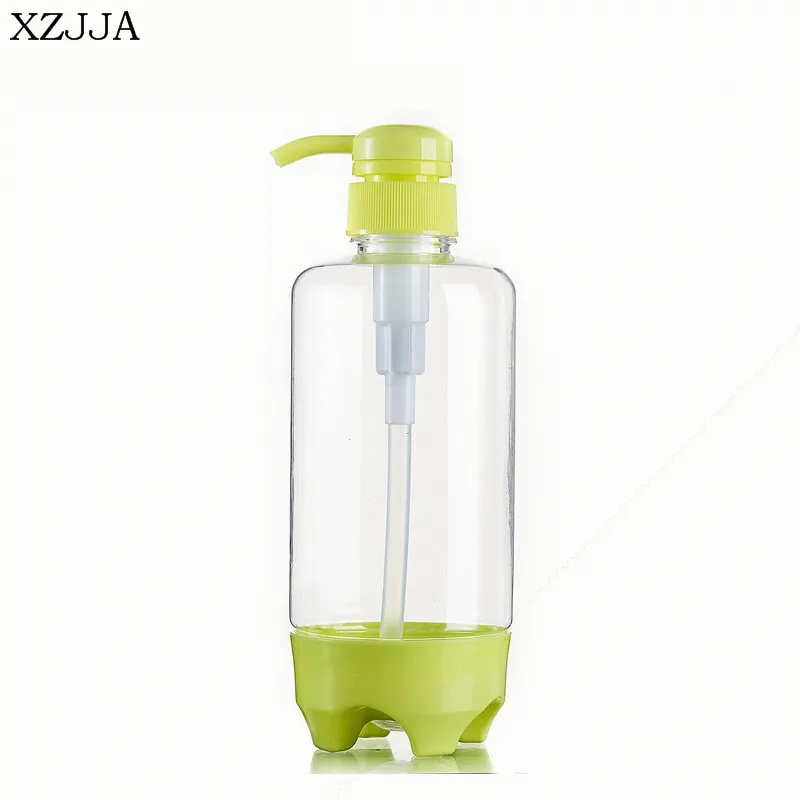 XZJJA Transparent Cosmetic Liquid Storage Bottles Portable Travel Emulsion Points Bottling  Shower Gel Pressed Pump 500ML