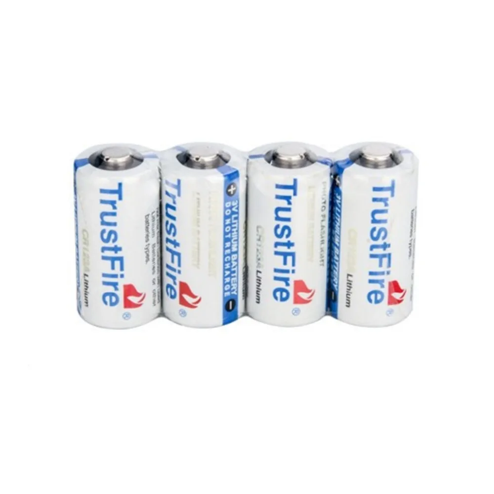 4pcs TrustFire 3V 16340 CR123A Li-ion Battery 1400mAh Real Capacity Lithium Battery for LED Flashlight Headlamp Camera