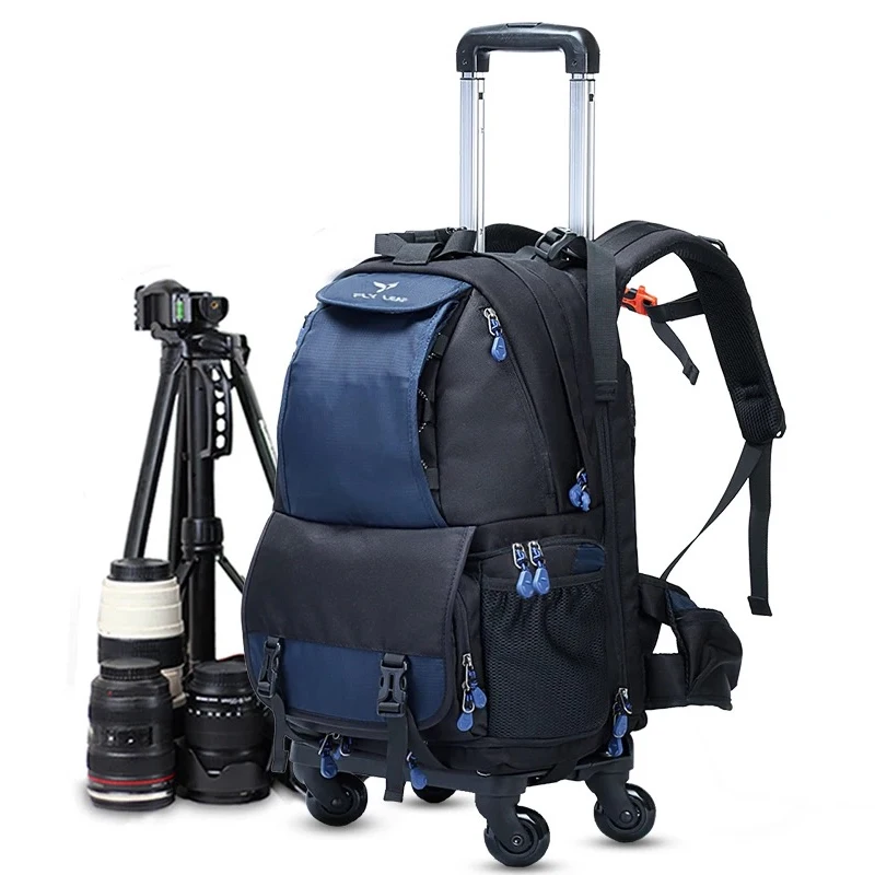 

New Shoulder Travel Bag,Photography backpack,Professional camera bag,Trolley Suitcase on Wheels,Men Cabin Rolling luggage bag