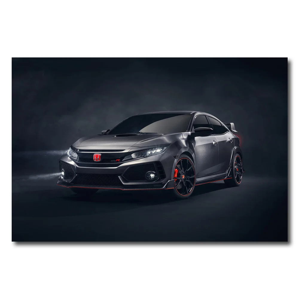 Vehicles Civic Type R Sport car Picture Printed Wall Art Canvas Poster Framed Painting for Room Decor