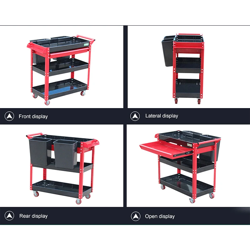 LAOA 4 layers Tool Cart on Wheels for Mechanics Tool Trolley One Drawer Workshop garage metal Tool Cabinet without tools