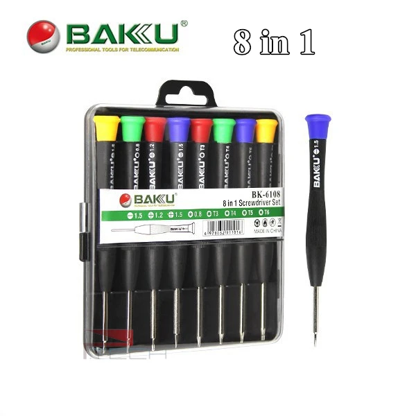 BAKU High Quality 8 in 1 Precision Screwdriver Set Portable Repair Kit Ferramentas for iPhone Blackberry Samsung Mobile Phone