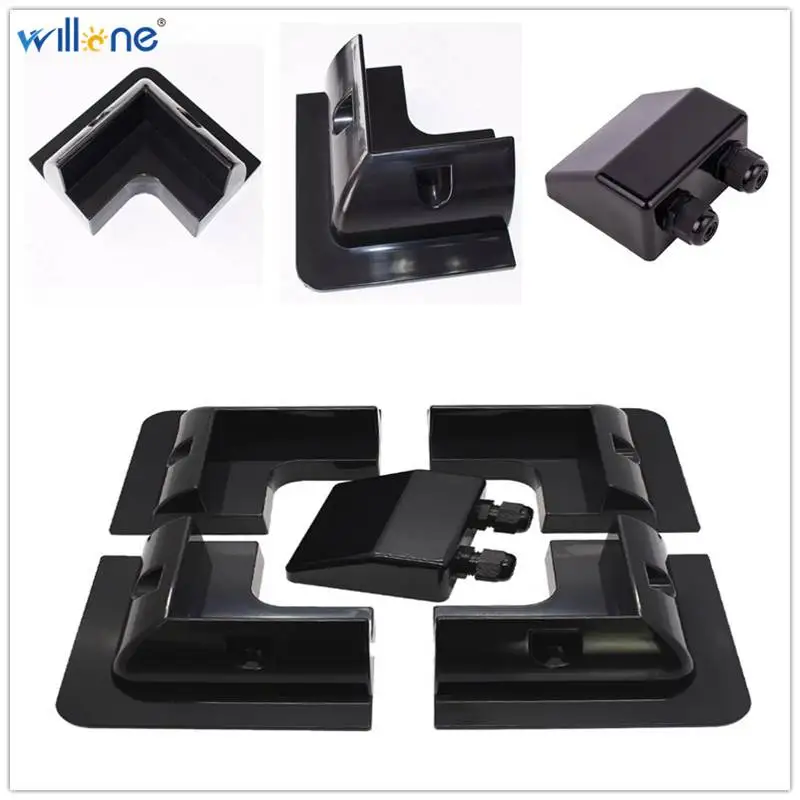 Willone 5pcs black ABS solar bracket mounting kits for RV/Caravan