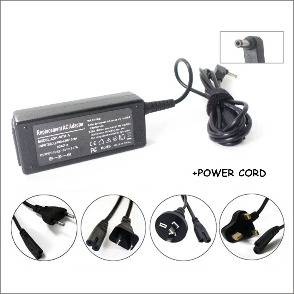 AC Adapter Charger 4.0mm*1.35mm (Not 3.0mm*1.1mm ) 45W For Laptop Asus ZenBook ADP-40TH A N45W-01 ADP-45AW Notebook