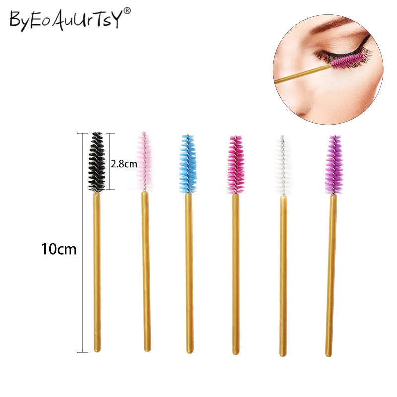 100pcs/Set Women\'s Fashion Disposable Eyelash Extension Supply Mascara Brush Wand Eyebrow Comb Brushes Spoolers Makeup Tool