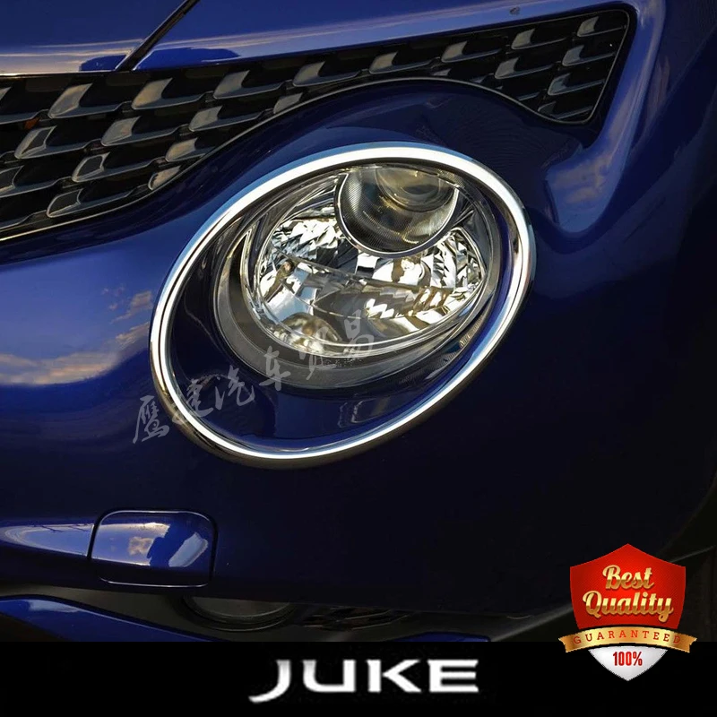 

JUKE New Chrome Head Lamp Front Bumper Headlight Ring Trim Cover for Nissan Juke 2010-2014 Car Accessories