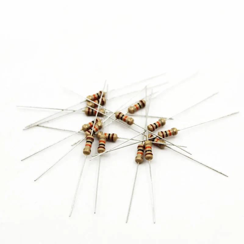 1000pcs Carbon Film Resistors 1/4 W Watt 0.25W 5% 0.1-0.91 1-910 1k-910k 1M-10M Ohm 100K 200K 300K 1M 10M 0 Ohm Diy Resistor