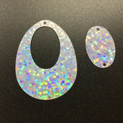 50g 25*40mm Big Size Hollow Egg Drop Oval Shape Sequins Crafts Sewing ,Women Kids Diy Garment Accessories Laser Silver