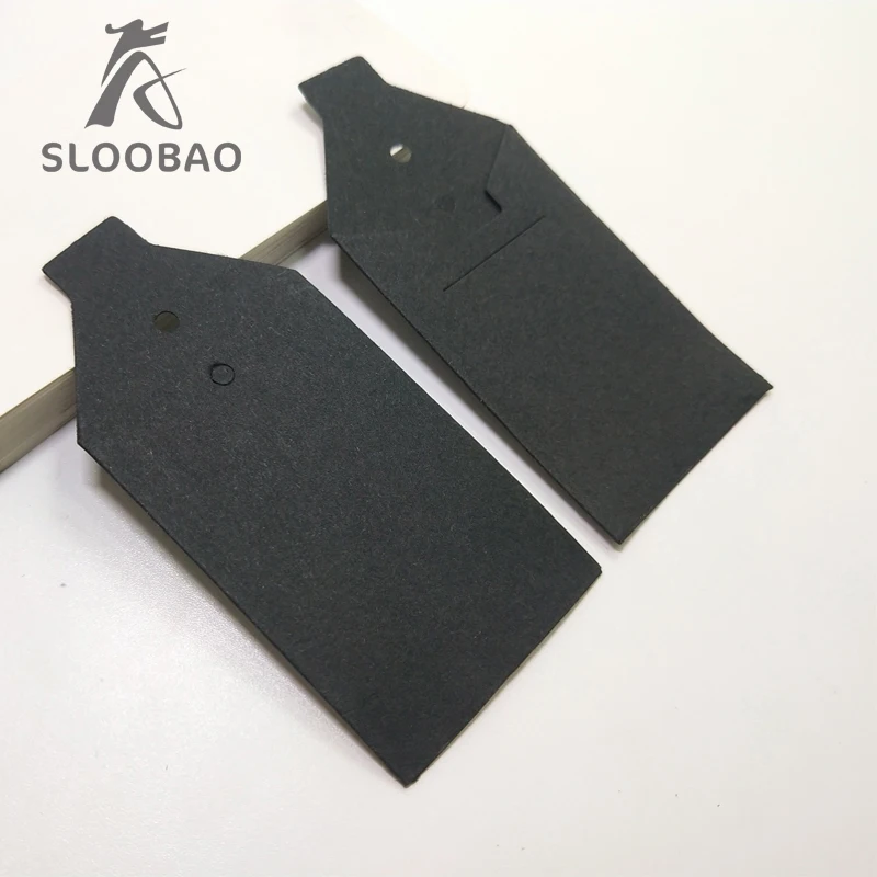 

Customized Paper Button pocket black Kraft Paper/envelope/hang tag for garment clothes/bags/shoes/jeans/gift/packing/cards