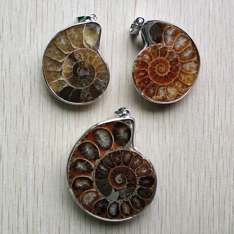 Wholesale 8pcs/lot fashion Natural Stone Ammonite Snail shell pendants for diy jewelry Accessories making free shipping