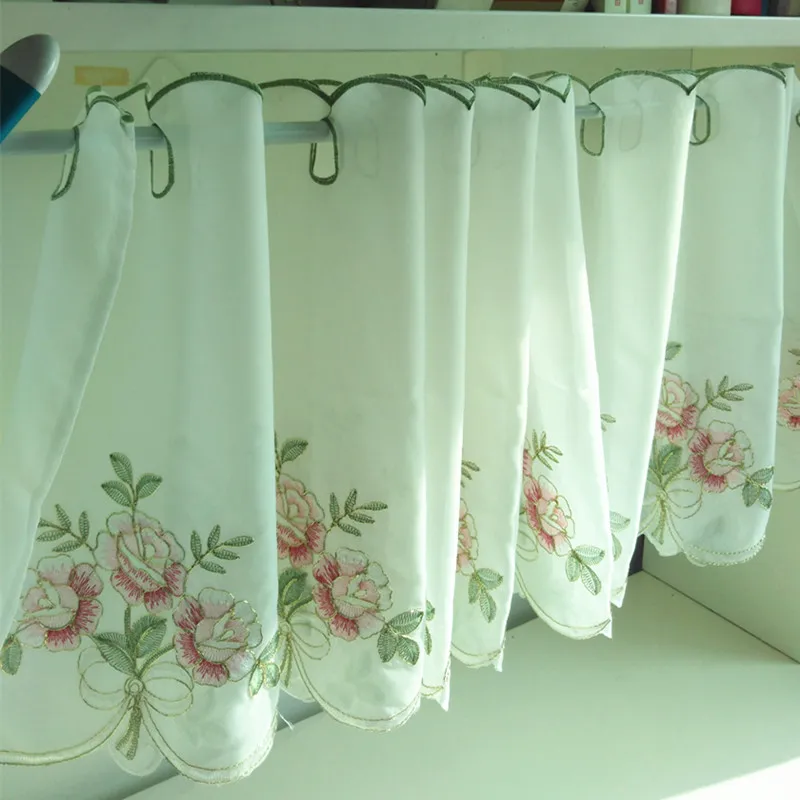 JUYANG. Exquisite coffee curtain. The new short embroidered curtain. Decorative door curtain. Cupboard curtain.