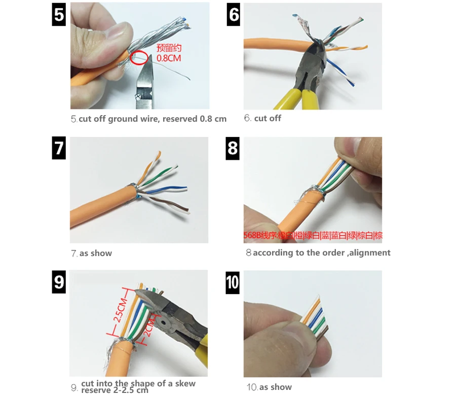 Xintylink CAT8 CAT7 CAT6A CAT.6A RJ45 Ethernet-Kabelstecker RJ 45 Stecker Netzwerk 8P8C Buchse SFTP FTP Abgeschirmtes LAN 1,5mm Vergoldet 50U – Detail 16