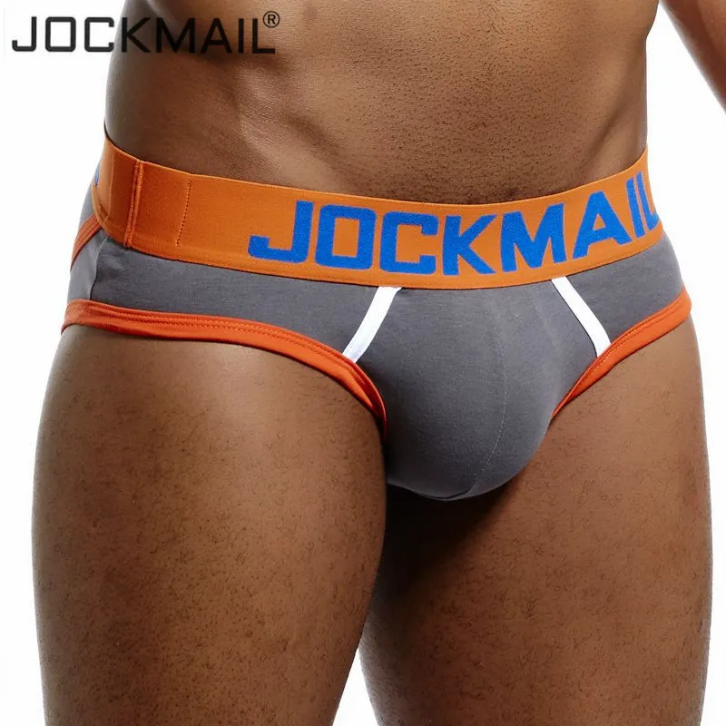 JOCKMAIL Brand Jockstrap G-strings Sexy open back Gay Men Underwear Pennis Briefs Male Short Thong Panties Slip Convex Thongs