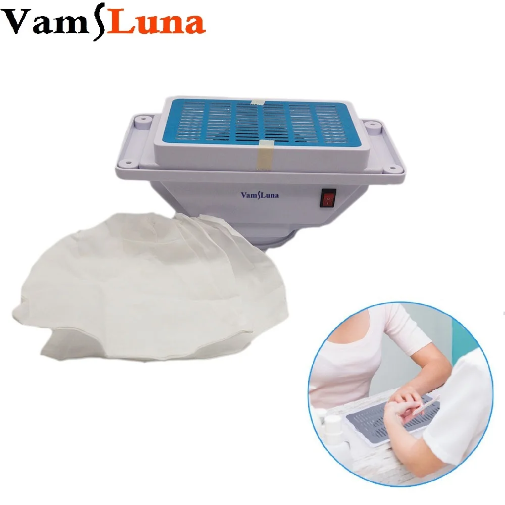 

VamsLuna Nail Dust Collector Suction Fan with Dust Collecting Bag, Powerful Nail Art Salon Machine Manicure Tools Vacuum Cleaner