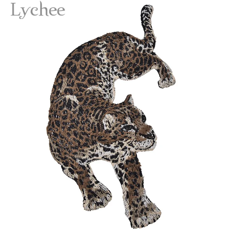 Lychee Life 1 para Leopard łaty hafty wzór ze zwierzętami szyć na aplikacje DIY materiał do szycia dostaw dla płaszcz kurtka dżinsy