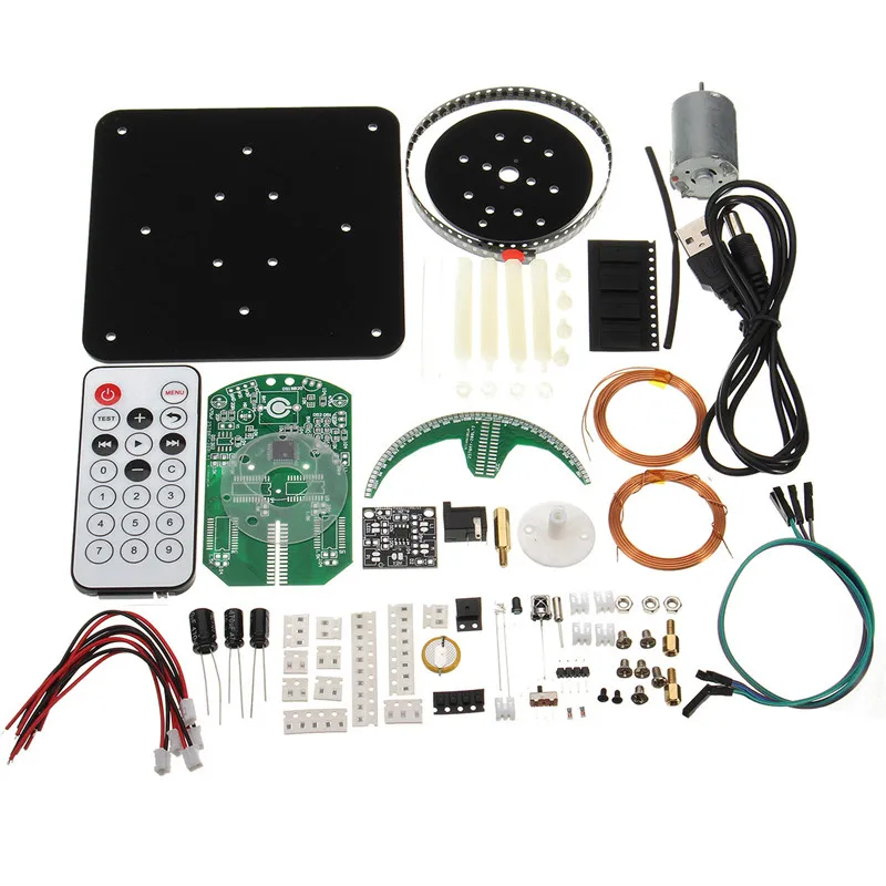 DIY Spherical Rotating LED Kit POV Soldering Training Kit Blue and Red Color in Stock