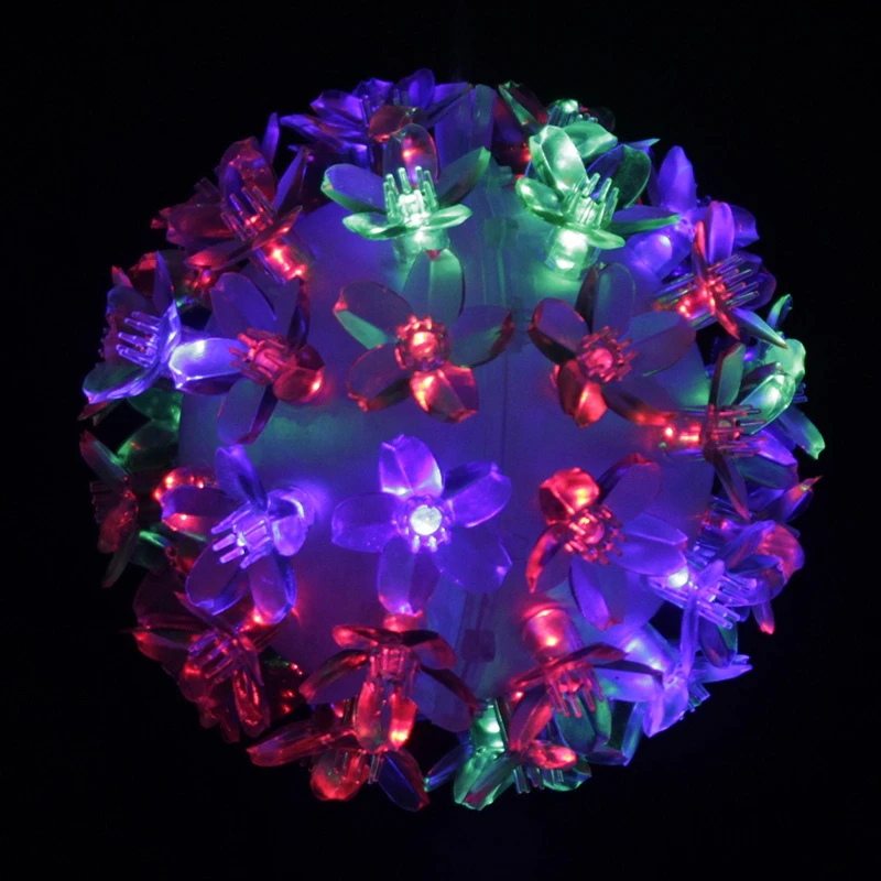 Dia.12cm Flower Led Ball Fairy Light Globe Cherry Blossom christmas Tree Fairy Lights Luminarias Home Decoration New Year Lamps