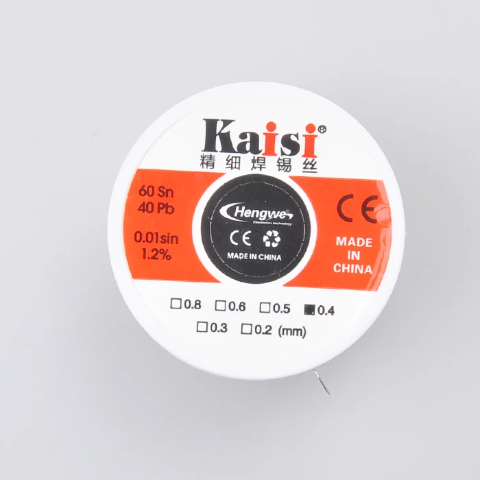 Kaisi 0.3/0.4/0.5/0.6mm Solder Wire Flux 1.2% Fine Soldering Wire Tin Solder Wire Sn60 / Pb40 for Precise Welding Works