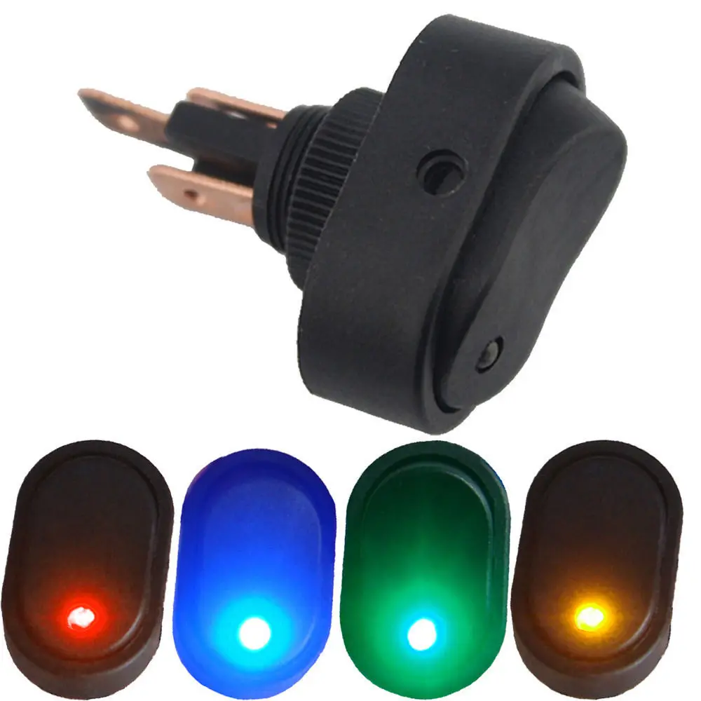 EE support  4Pcs 12V 30A Heavy Duty Four Colour Mixed LED Light Switch OFF/ON Rocker Toggle Switch 3Pin Car Accessories