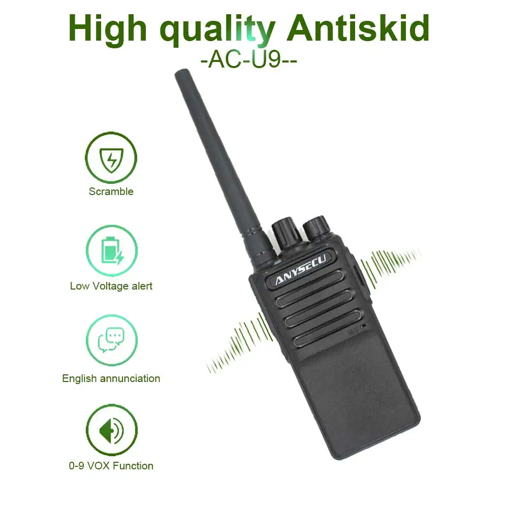 Anysecu Ultra Thin  Portable AC-U9 Two Way Radio  UHF400-470MHz 5W Ham Radio Walkie Talke