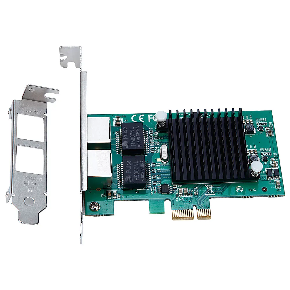 PCIe Gigabit Dual Port NIC Server Network Lan Adapter Card Intel 82575/82576 Chip 2 RJ45 Port 10/100/1000Mbps For Desktop PC