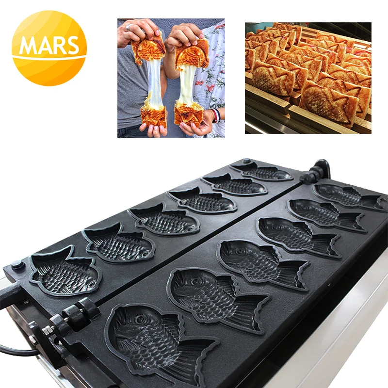 Commercial Use Japanese Waffle Fish Cake Bread Maker Electric Croissant Taiyaki Machines Iron Snack Waffel Bakery Machinery