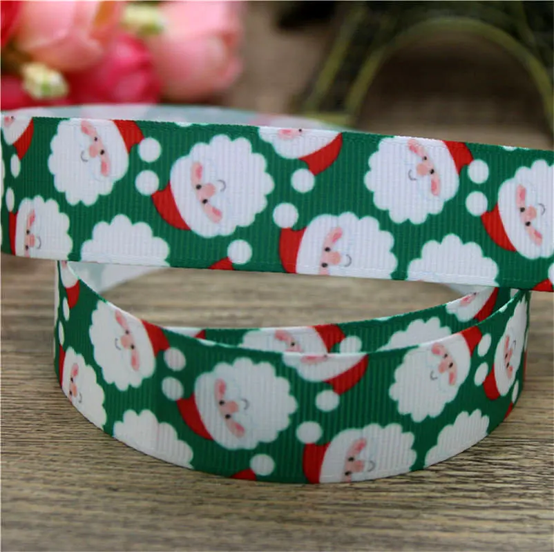 DUWES 50yards fish christmas mustache printed grosgrain Ribbon Accessory hairbow headwear decoration Wholesale OEM DIY D904