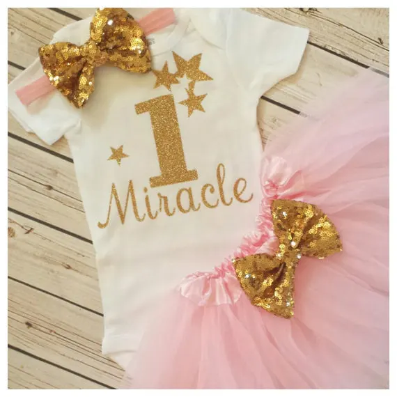 custom glitter gold Little star baby shower 1st birthday bodysuit onepiece Tutu Dress romper Outfit Sets  party favors