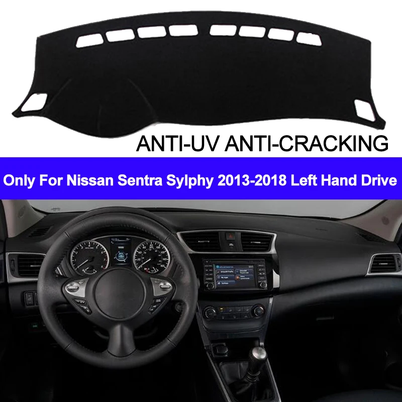 TAIJS Car Dashboard Cover For Nissan Sentra Sylphy 2013-2015 2016 2017 2018 Dash Mat Dash Pad DashMat Carpet ANti-UV NON-Slip