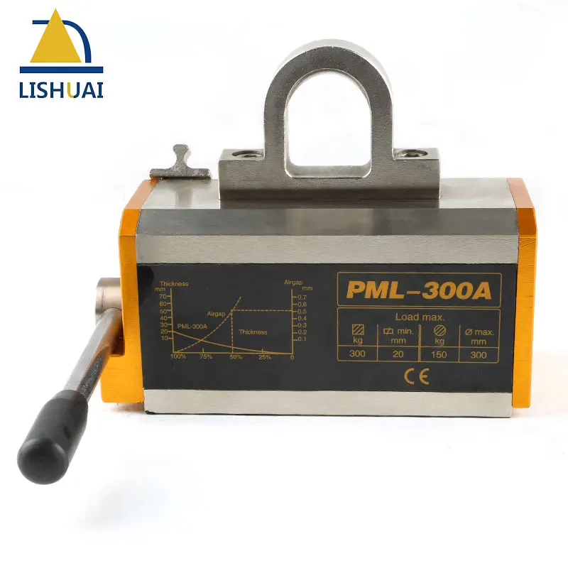 LISHUAI 300KG(660Lbs) Permanent Magnetic Lifter/Permanent Lifting Magnet for Steel Plate with CE Certified PML-300