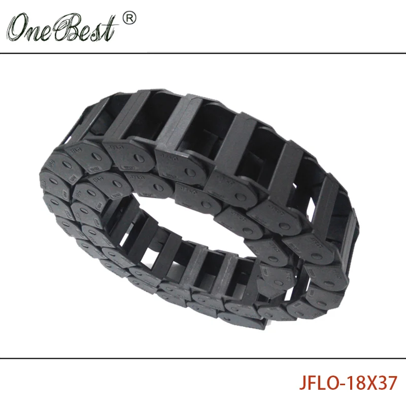 JFLO 1 Meter 18x37mm Wire Carrier Cable Drag Chain Holder Bridge Non Opening Type Protection Towline With End Connectors Parts