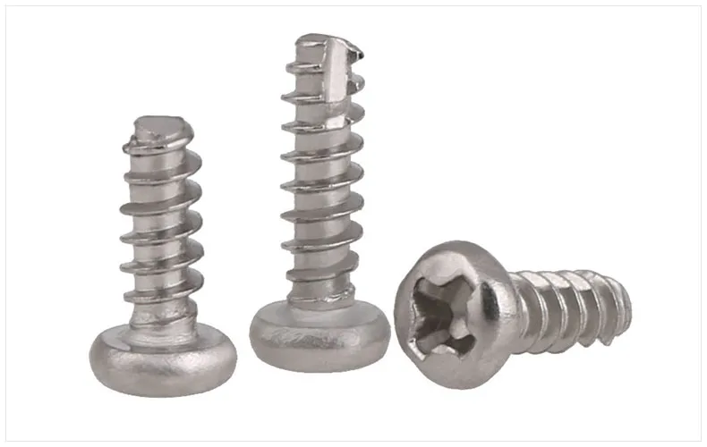 304 stainless steel Round head self-tapping screws Cut-off Slotted M2 M2.3 M2.6 M3 M3*6mm screws PT screws