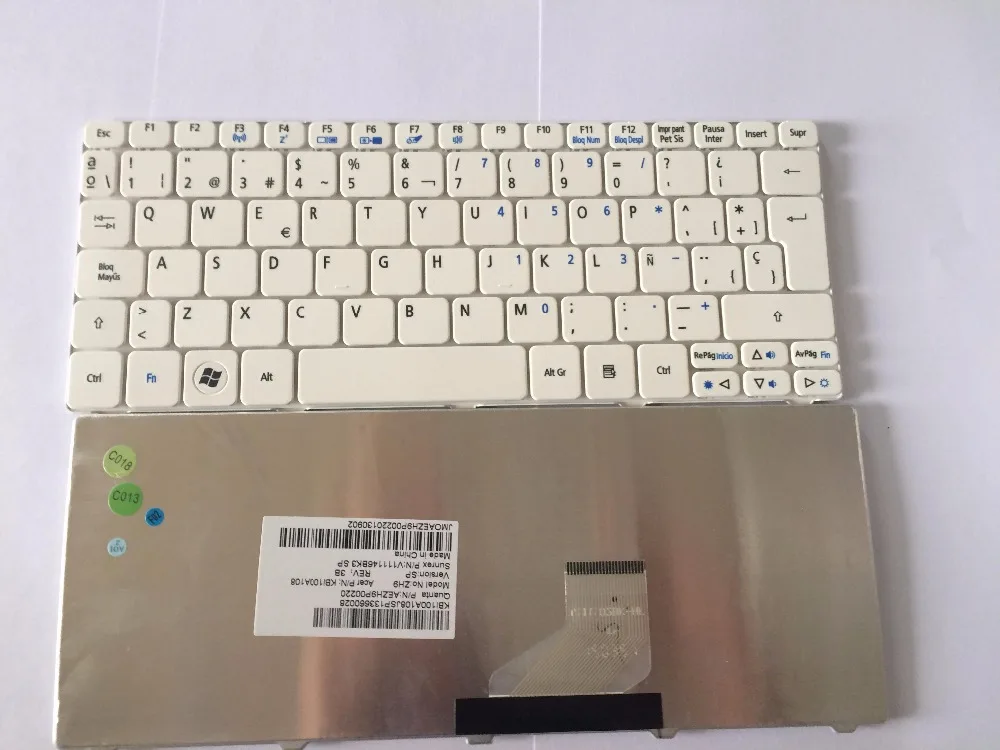 

New Spanish white keyboard for ACER 532H D255 521 522 533D257 D260 D270 AO521 AO532 AO533 NAV50 sp keyboard