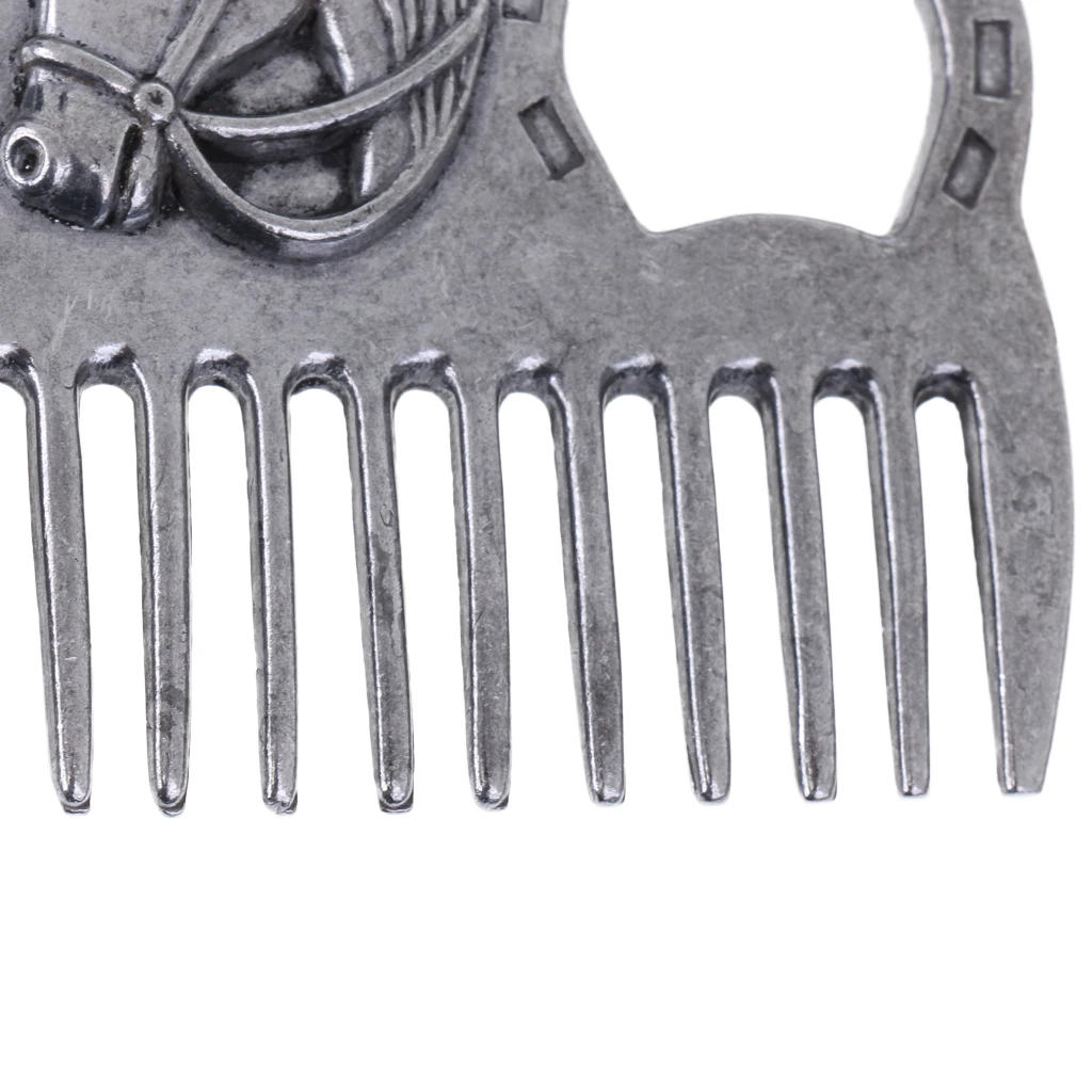 Stainless Steel Horse Pony Grooming Comb Tool  Metal Curry Brushing Cleaning Tool Equestrian