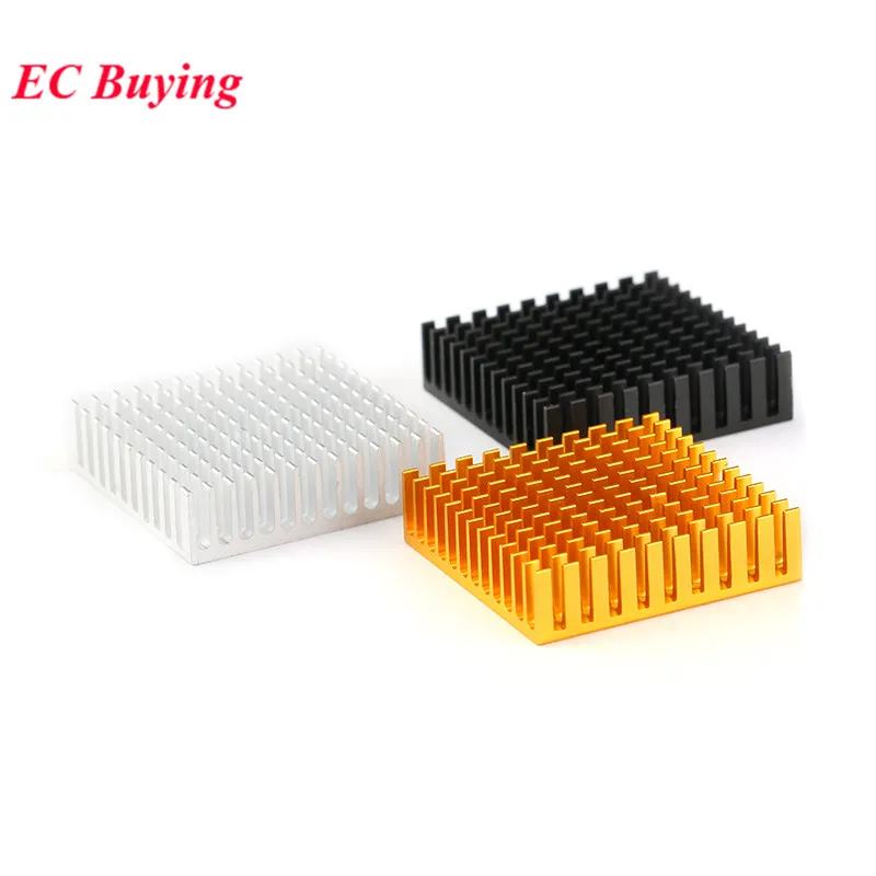 Heatsink 40*40*11mm Radiator Cooler Radiator Aluminum 40x40x10mm Gold Black Silver Heat Sink Metal Slotting For Cooling image 2
