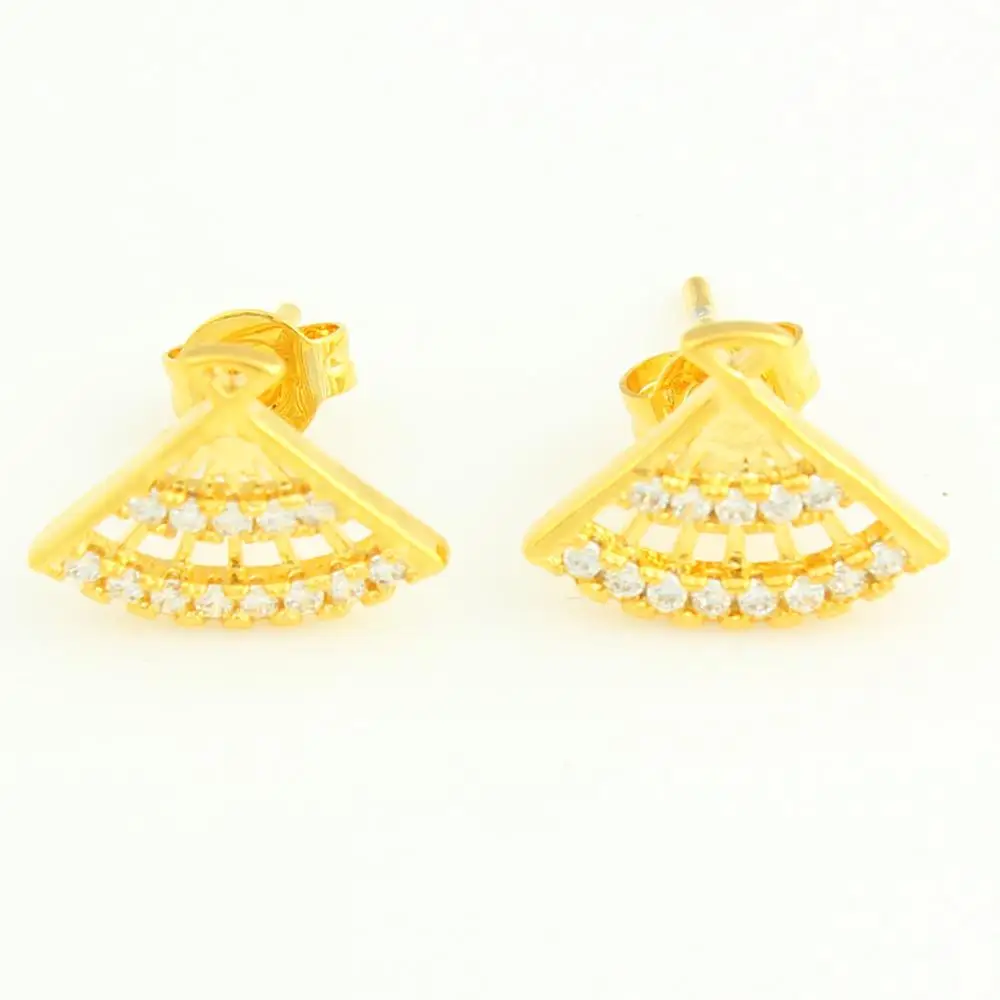 Adixyn Fashion Jewelry Sector Desigh Earrings Women Girls Gold Color Cubic Zirconia Stud Earring Arabic Ethiopia African Items