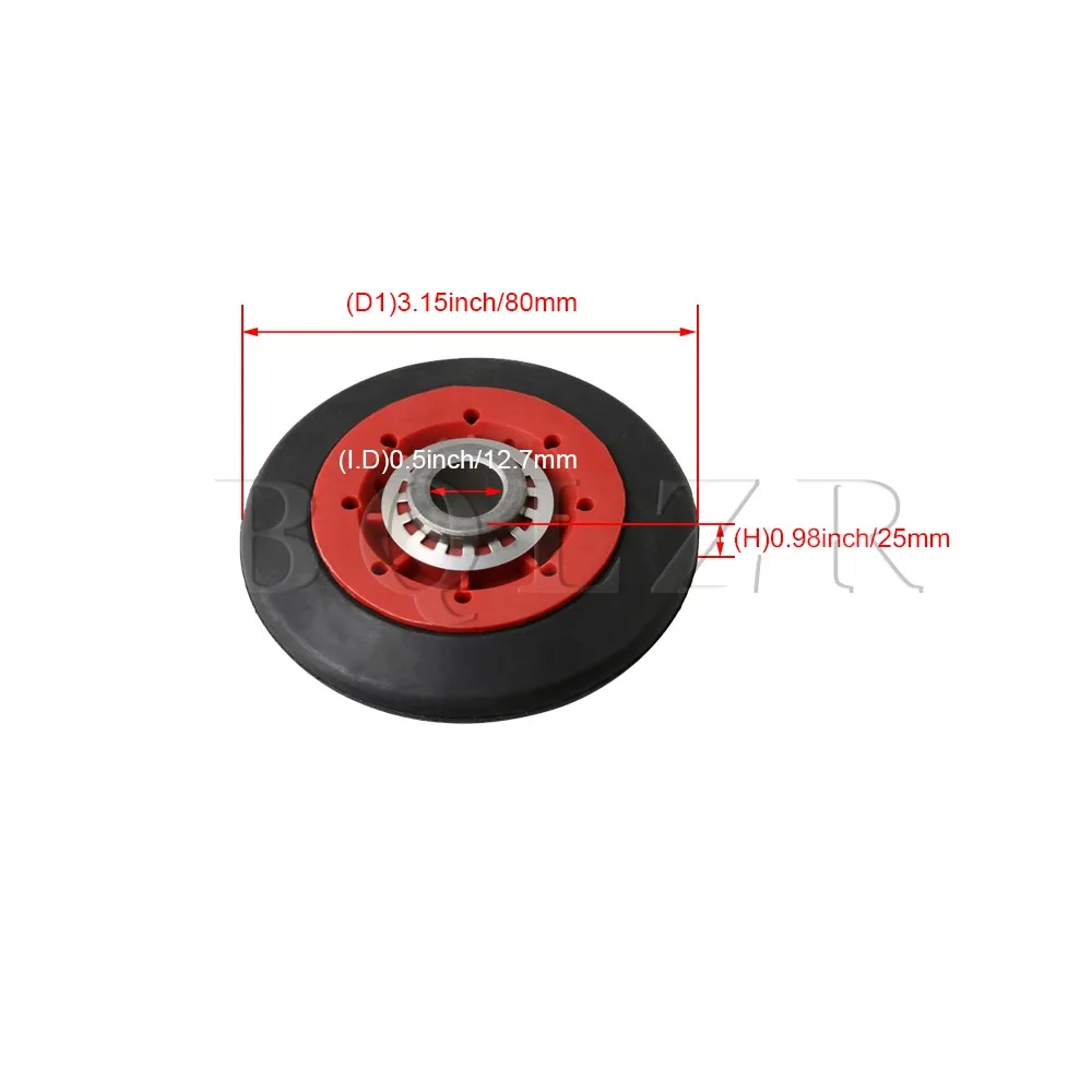 BQLZR Rubber Dia 80mm Inner Dia 12.7mm Dryer W10314173 Drum Support Roller Replace W10314173 W10314171 3388342 3389902 3396801