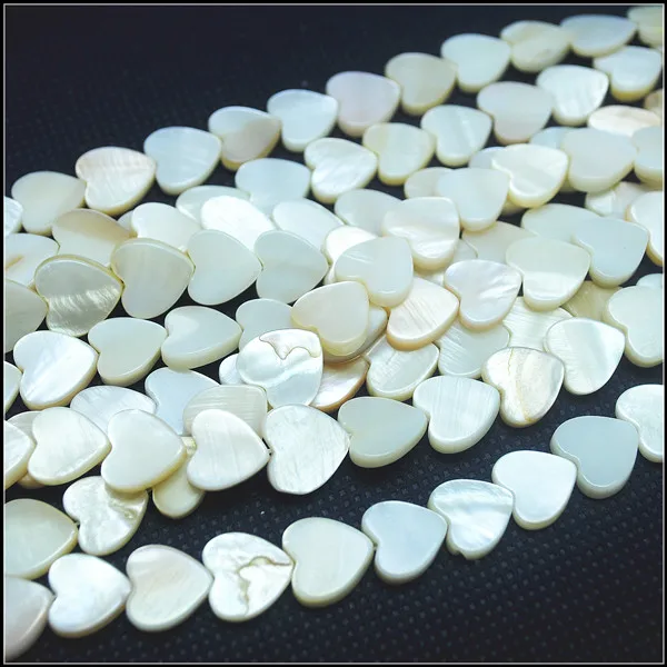 1 String Nature Shell Beads Mother Of Pearl Heart Shapes White Colors For Bracelets Making Accessories 6MM 8MM 20MM