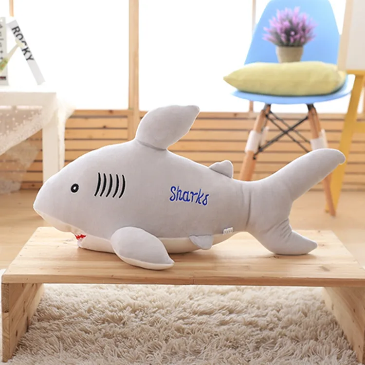 big gray plush shark toy cute stuffed shark doll gift about 80cm