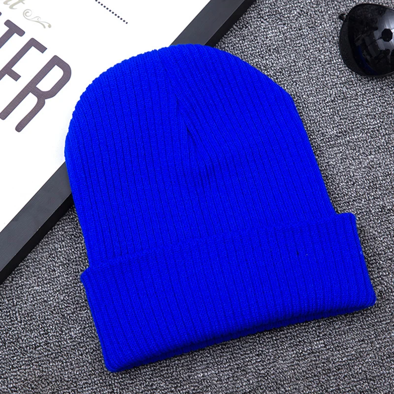 New Autumn Winter Caps for Women Men Cute Solid Striped Warm Soft Knitted Hats Knit Cap Women's Skullies Beanies Bonnet Hat