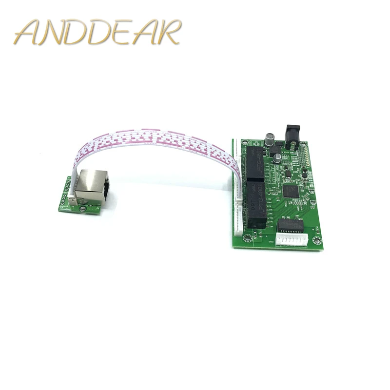 OEM PBC 4/8Port Gigabit Ethernet Switch Port with 4/8 pin way header 10/100/1000m Hub 4/8way power pin Pcb board OEM screw hole