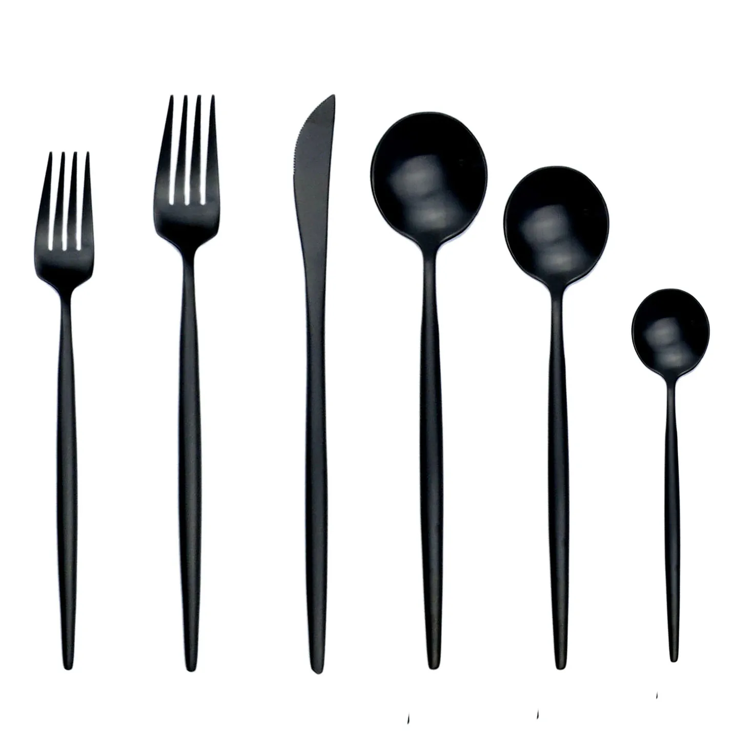 Matte Black Cutlery 18/10 Stainless Steel Flatware Set Kitchen Silverware Steak Tableware Dinnerware Spoon Fork Knife Chopsticks