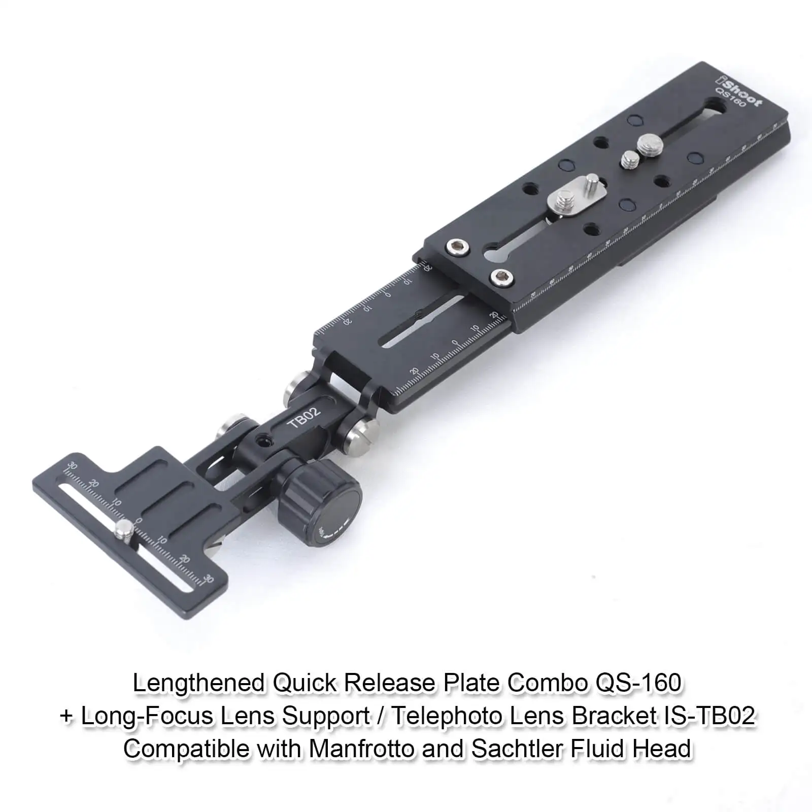 Long Lens Support and Quick Release Plate for Fluid Head Manfrotto 500 700, Sachtler FSB 10/8/6,DV2/8/10SB/12SB,V14/18/ACE XL