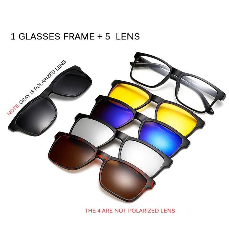 

5 lens magnet clips Polarized Sunglasses Reading Glasses men women fashion presbyopic spectacles for hyperopia+1.+1.5+2.0+2.5+3